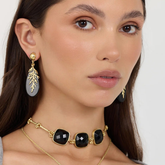 Aros largos de cuarzo artesanal, accesorios exclusivos de semi lujo