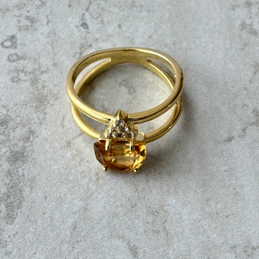 Anillo Pendulum Collection con Yellow Citrine | Vermeil