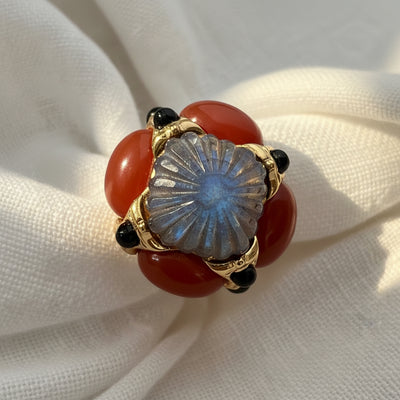 Anillo Volpi rojo y azul – joyería italiana – Trovare Chile