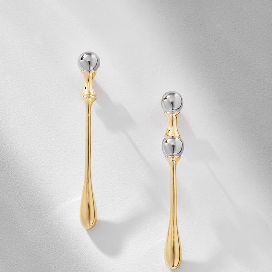 Aros Gota Bañado en Oro y Plata – Colección Chuva