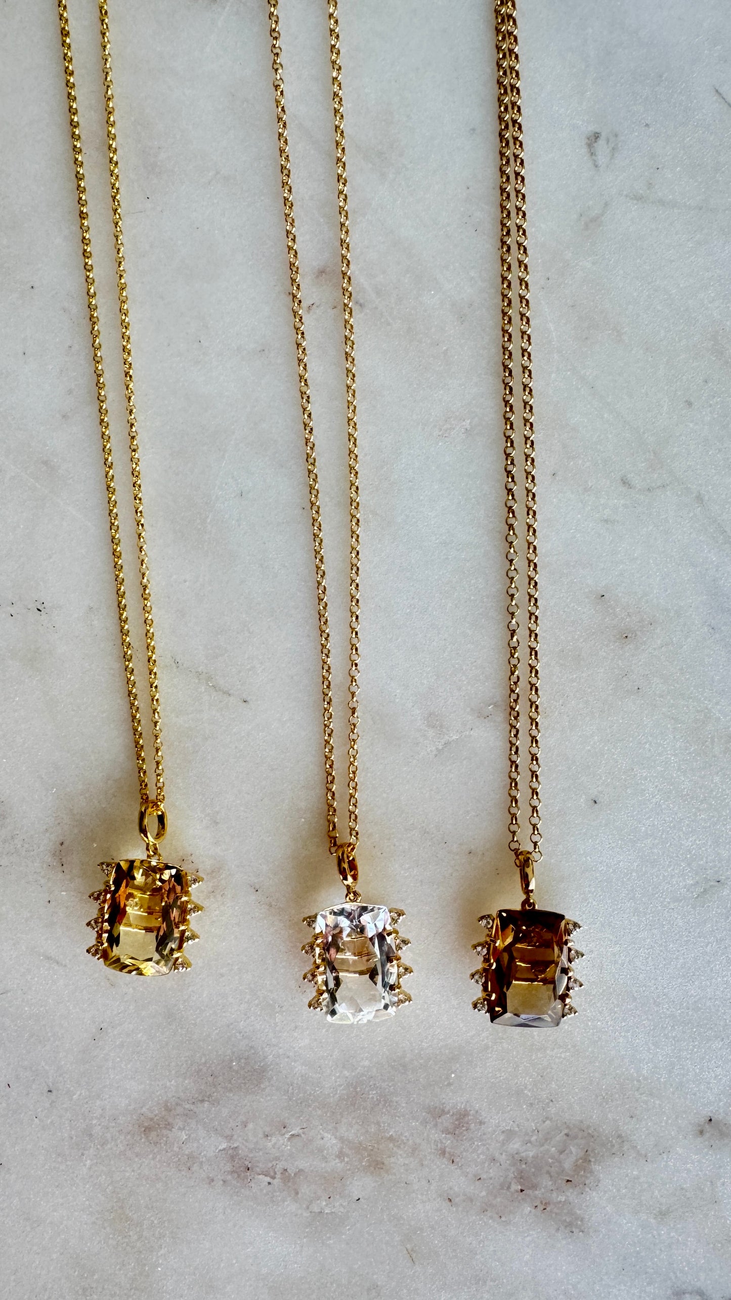 Collares de lujo italiano oro vermeil y piedras