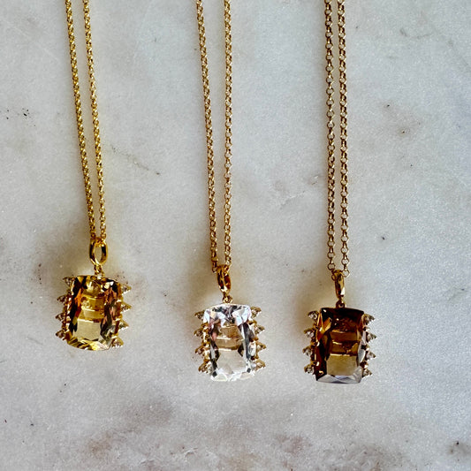 Collares de lujo italiano oro vermeil y piedras