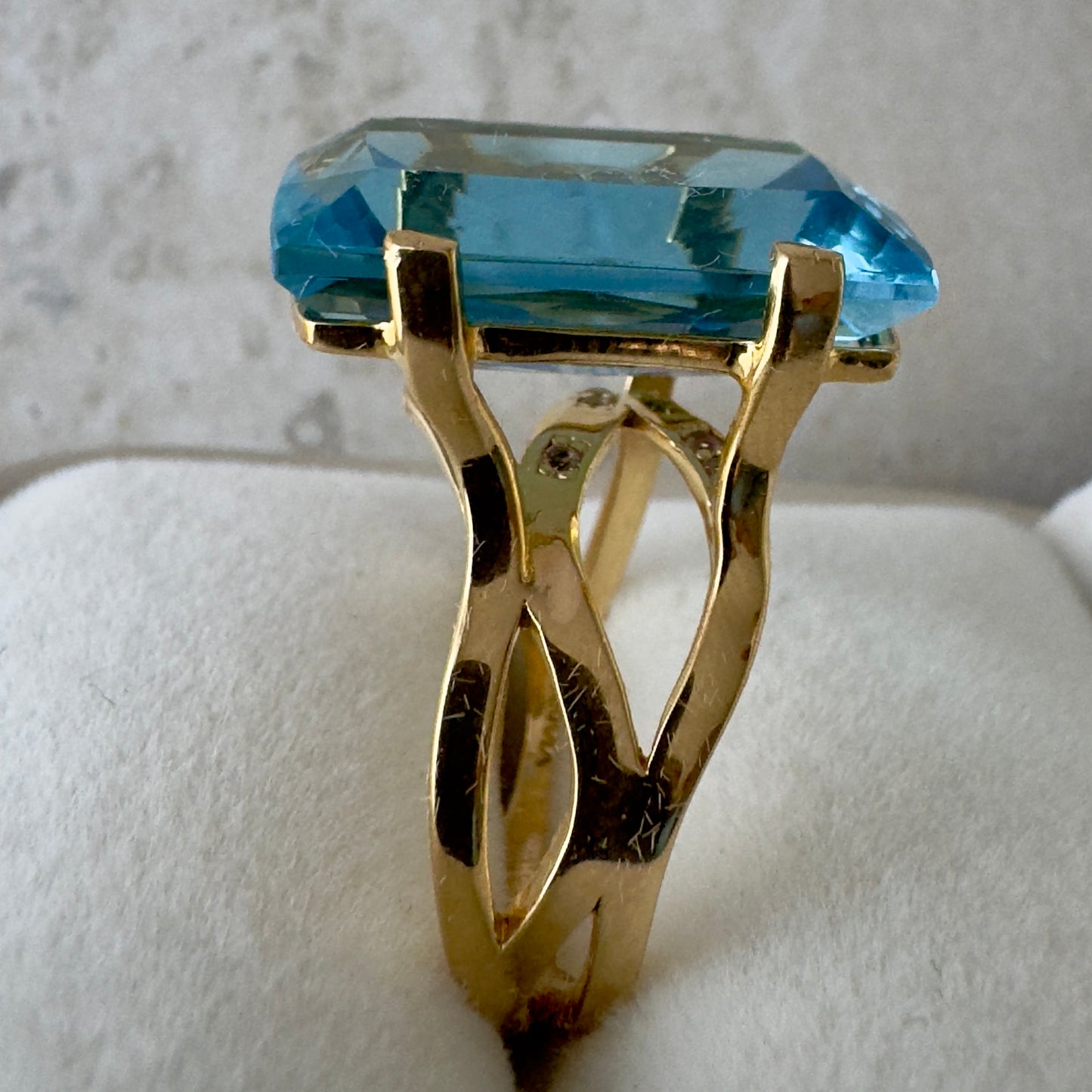 Anillo Vermeil Transparenza con Blue Topaz | Oro 18k sobre Plata 925