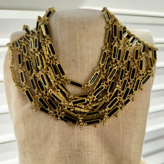 Collar Enamel Link Choker Negro