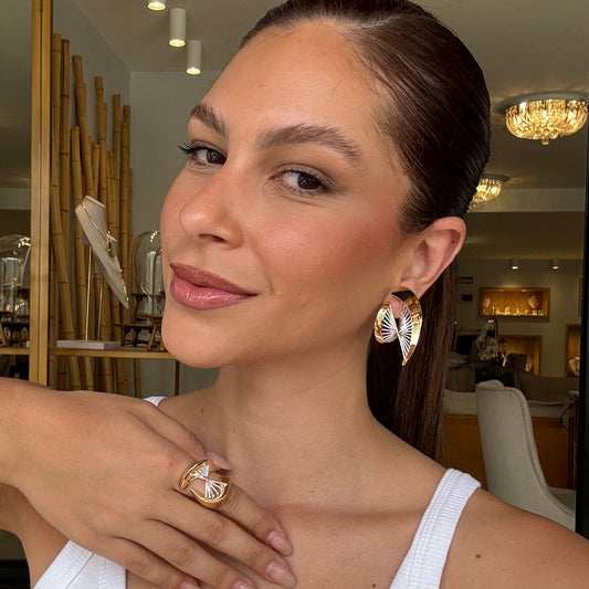 Abstract Curves Ring – Anillo Bicolor Oro & Plata