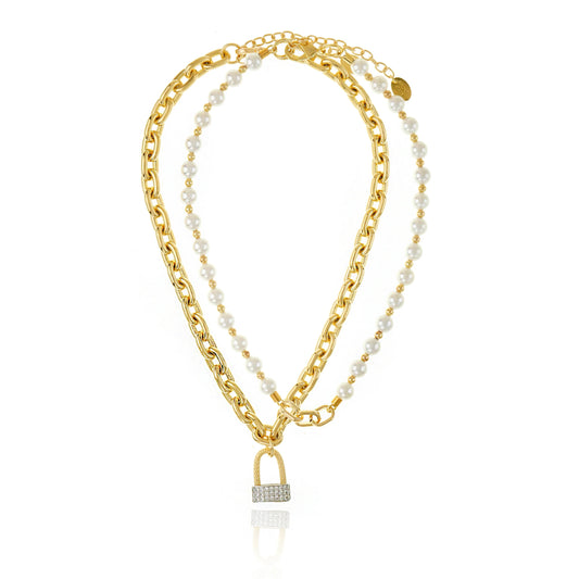 Collar Isabella Pearl Lock set de 2 – Cristina Sabatini
