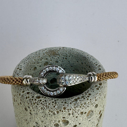 Brazalete Bari – Twist | Plata 925 con baño de oro 18K