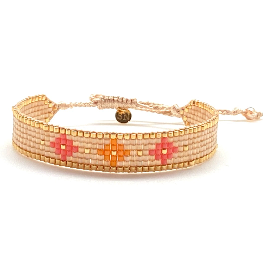 Pulsera Miyuki Wisdom Champagne – Hecha a mano, baño de oro
