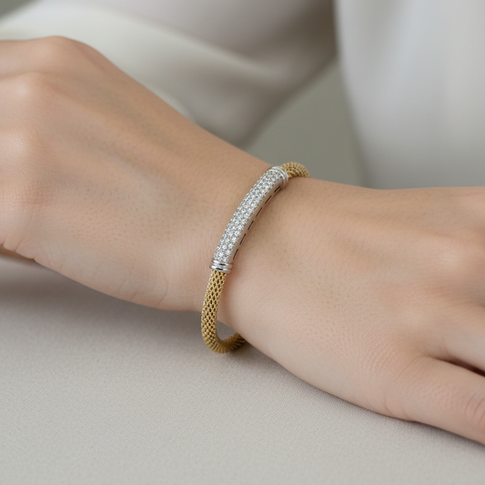 Bracciale Tubogas Minimal – Twist | Marcello Pane Italia | Plata 925 y Oro Vermeil