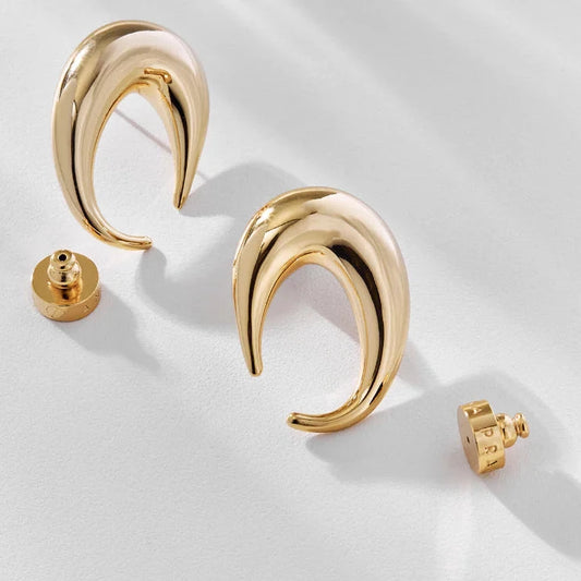 Aros Savia S Gold Yellow baño de oro – detalle – Trovare Chile