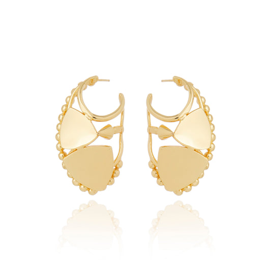 Aros Adonis dorados esculturales – vista 2 – Trovare Chile