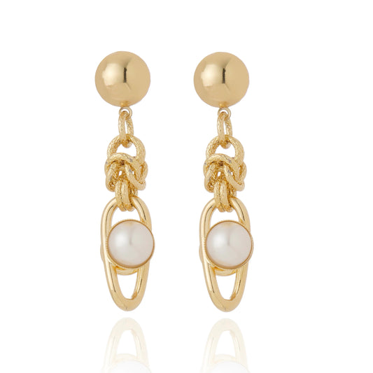 Aros Lisanza perla baño de oro – vista 3 – Trovare Chile