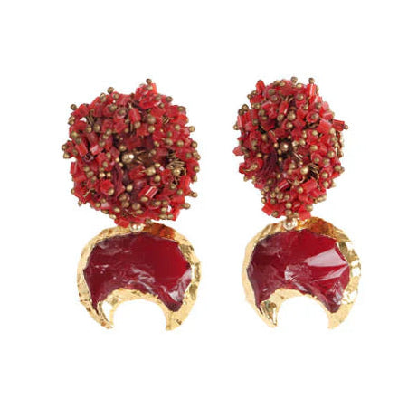 aros rojos con dorado