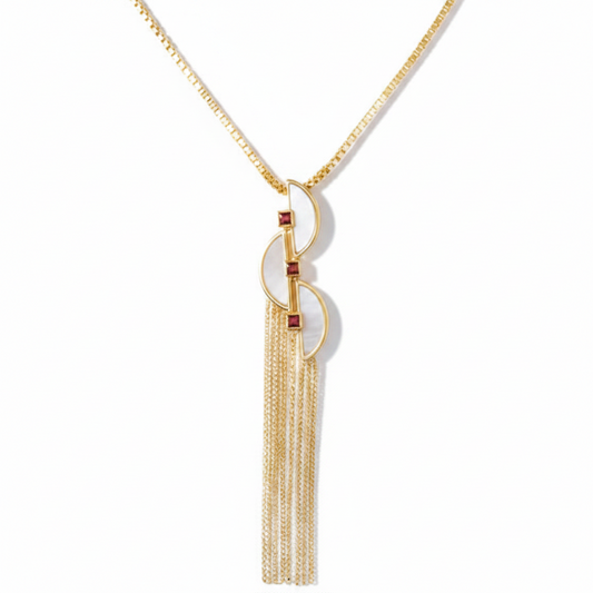 Collar Connection Fringe madre perla – vista adicional