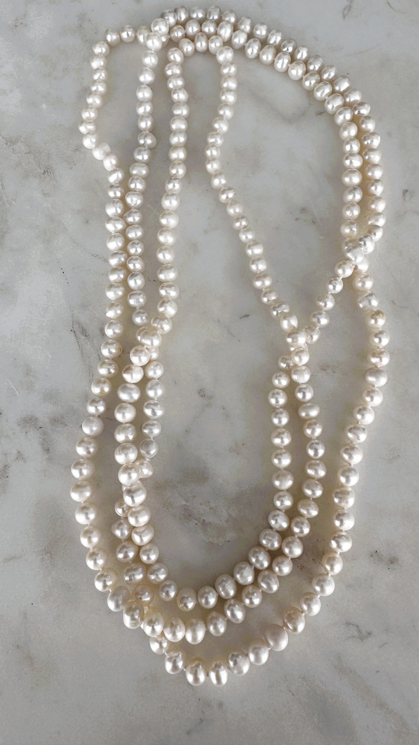 collar perlas blancas largo