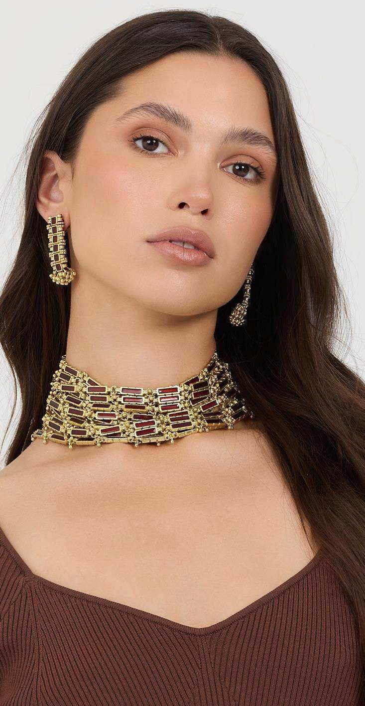 Collar Enamel Link Choker Negro