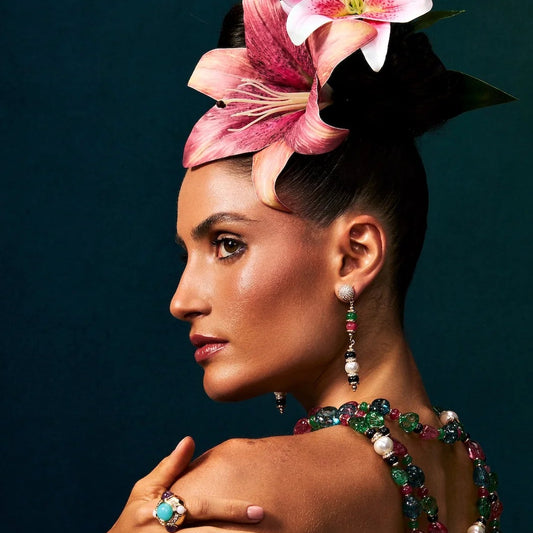 aros largos mujer multicolor con perla dorados elegantes joya italiana chile