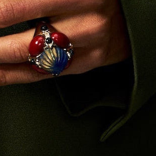 Anillo multicolor rojo y azul – Volpi – Trovare Chile
