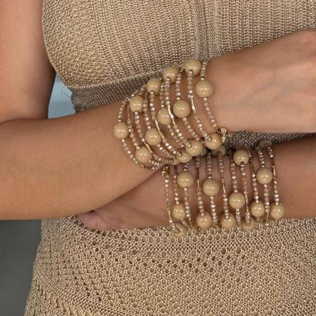 pulsera da 10 vueltas piedras y cristales