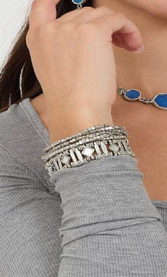 Pulsera Multi Vueltas Plateada