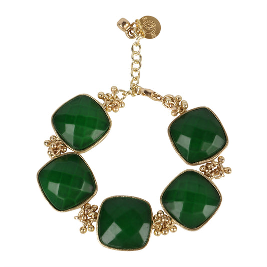 pulsera verde hecha en india piedras