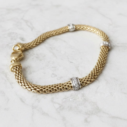 Pulsera Cilindri Lux plata 925 con pavé – vista adicional