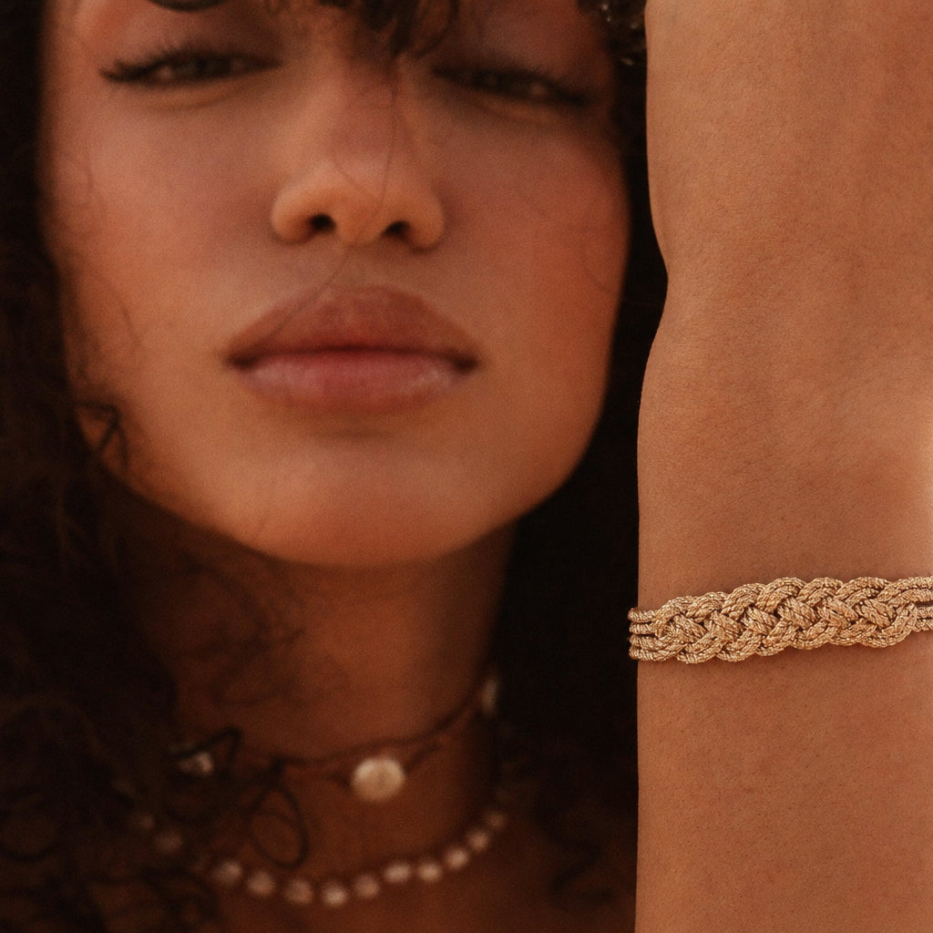 Pulsera Lace de nudo maxi hecha a mano en Marruecos, foto principal