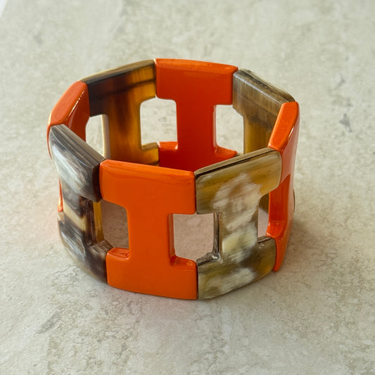 Pulsera H Naranja - Hecha en Resina
