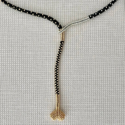 Collar Lazos Nite Party | Collar artesanal con mostacillas checas y corazón Miyuki