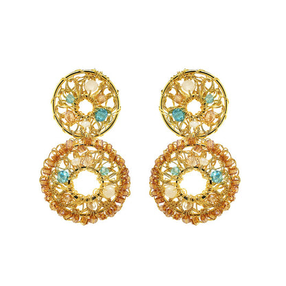 Aros Seafoam Blue Mix Moira – Hechos a Mano en Brasil | Oro 18k