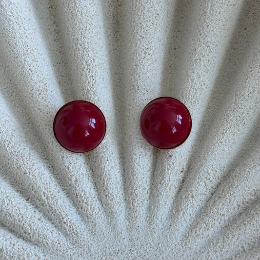 Aros Valentina rojo de resina – vista adicional