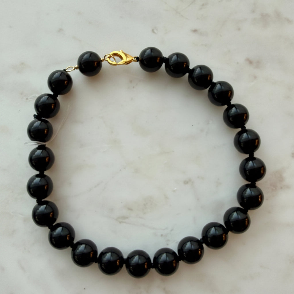 Collar Filo  Negro Resina Ajustable