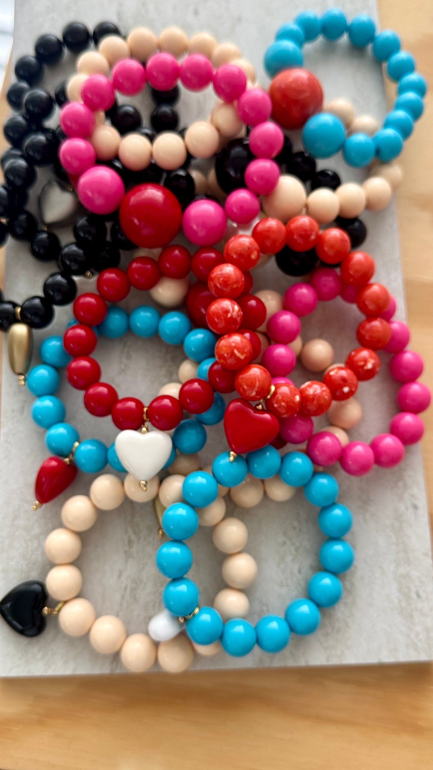 Pulsera Fucsia Esfera Roja - Resina Italia