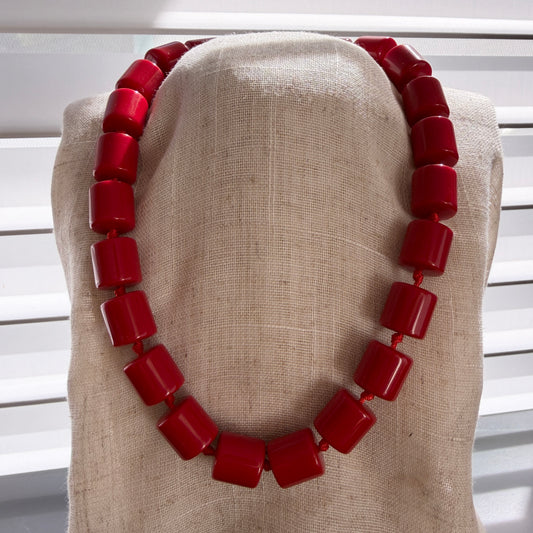Collar Resina Italiano Rojo