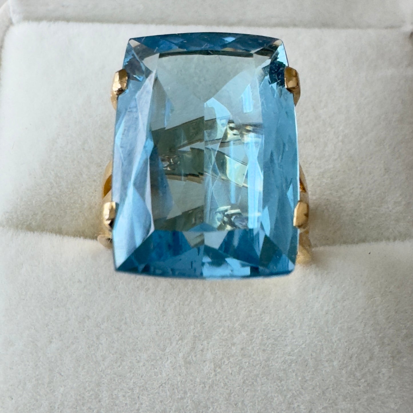 Anillo Vermeil Transparenza con Blue Topaz | Oro 18k sobre Plata 925
