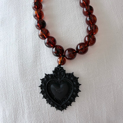 Collar Cuore Tartaruga Resina Italiana