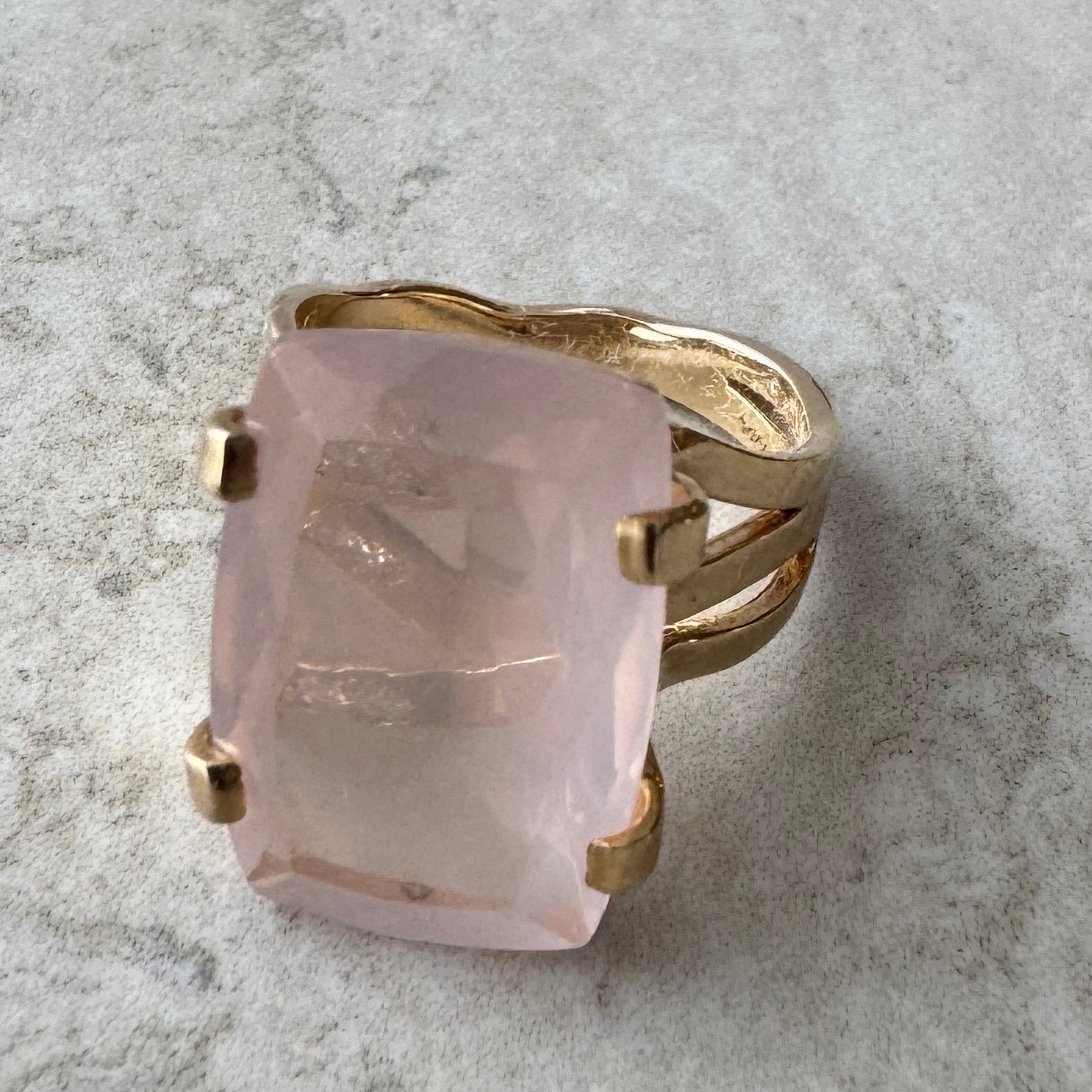 Anillo Vermeil Transparenza con Rose Quartz | Oro 18k sobre Plata 925