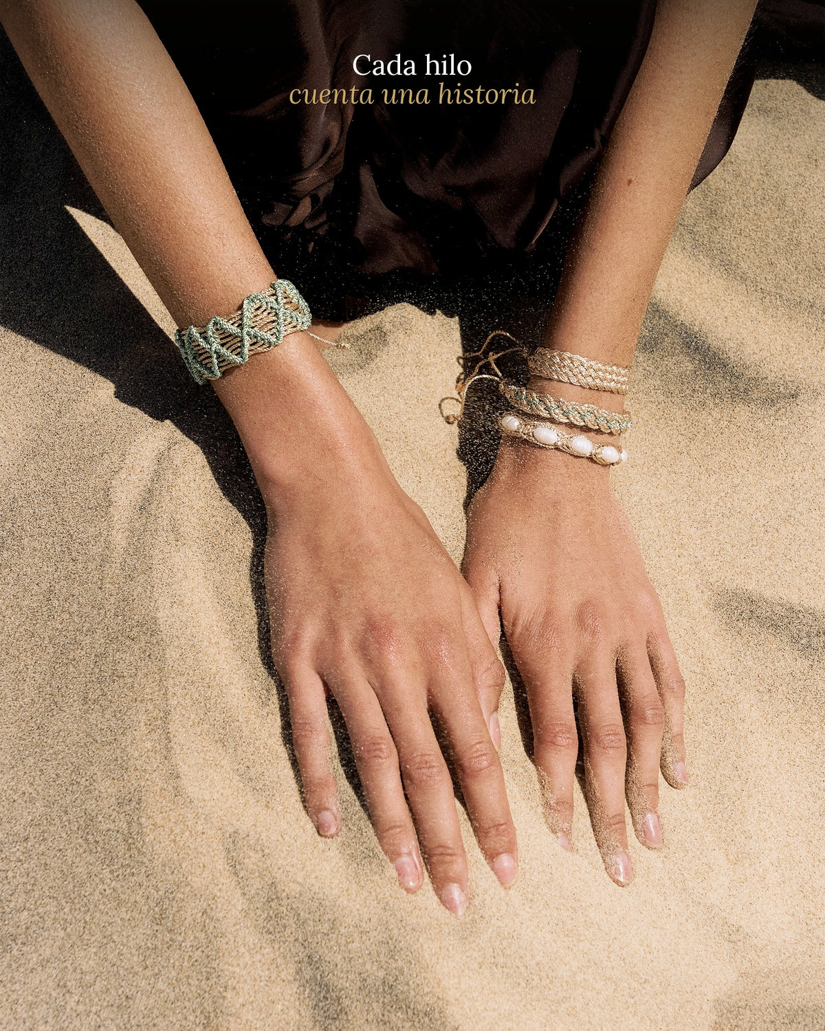 Pulsera Dama Nº2 – detalle del tejido – Trovare Chile
