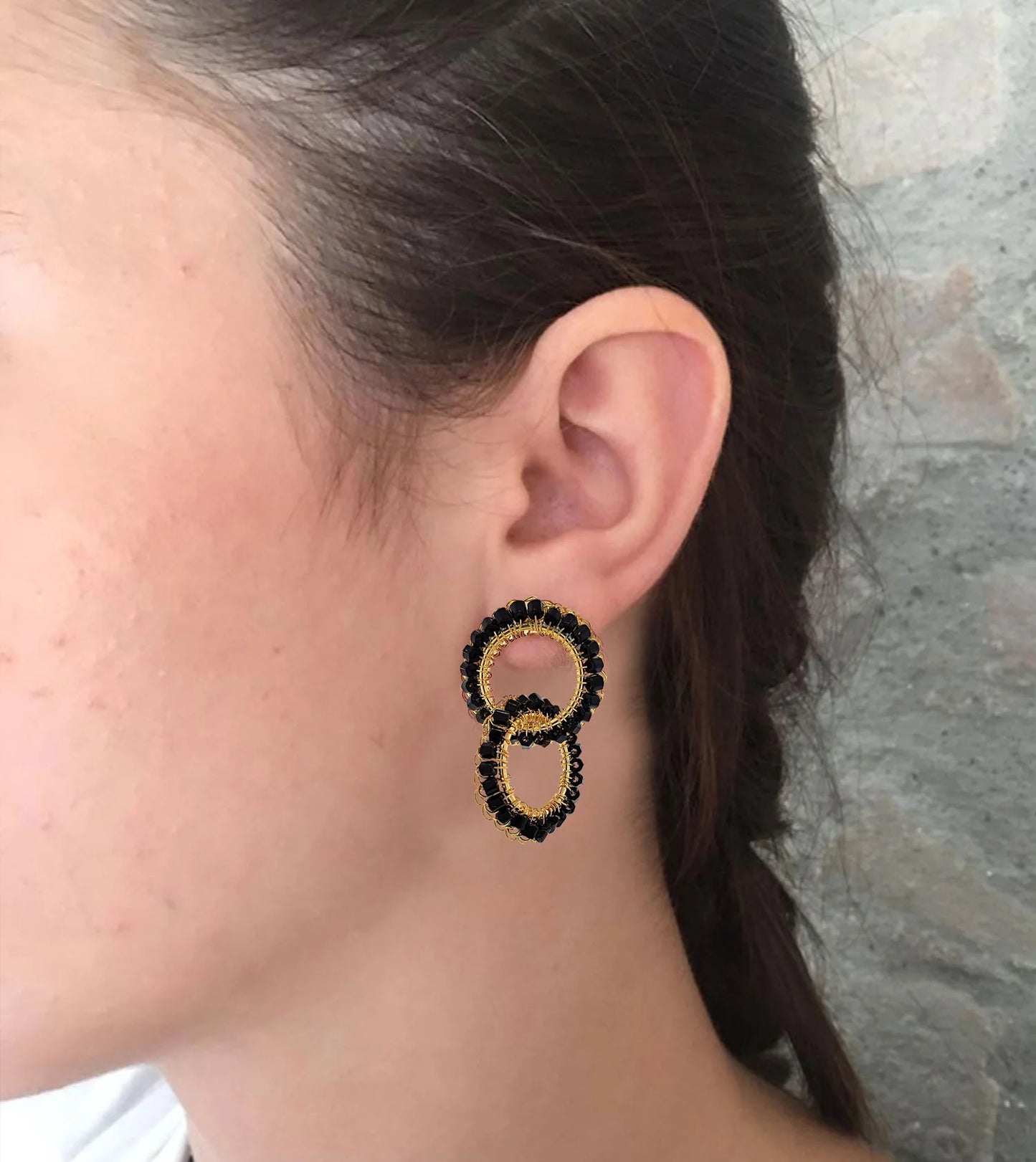 Aros Mix Nova   Aqua Blue & Brown - Hecho a Mano en Brasil | Oro 18k