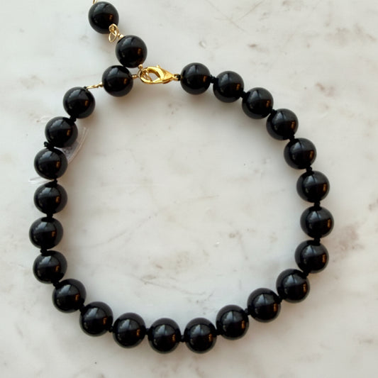 Collar Filo  Negro Resina Ajustable
