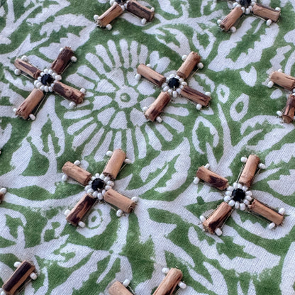 Clutch Green Block Print