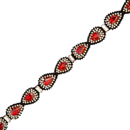 cintillo cristal rojo y blanco