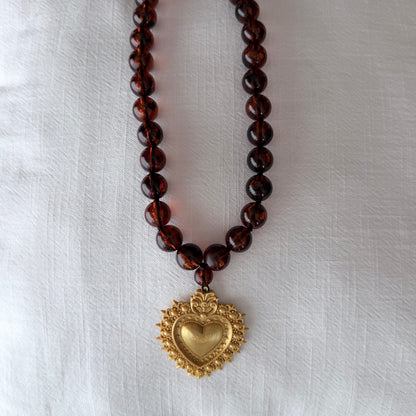 Collar Cuore Tartaruga Resina Italiana