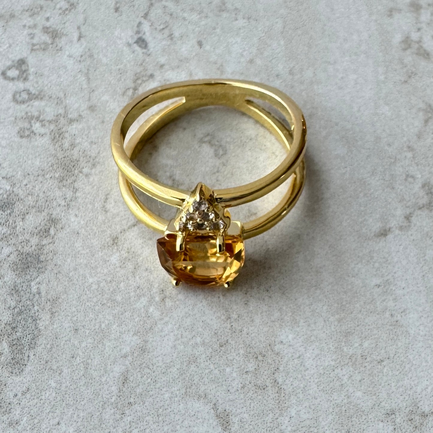 Anillo Pendulum Collection con Yellow Citrine | Vermeil Oro 18k sobre Plata 925
