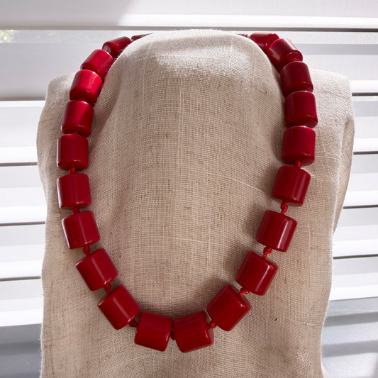 Collar Resina Italiano Rojo