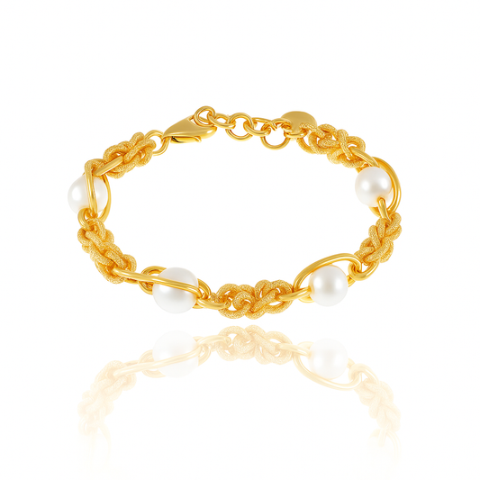 Brazalete Lisanza Perlas – Elegancia Artesanal Italiana en Oro 18K