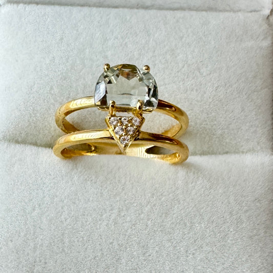 Anillo Pendulum Collection con Prazolita | Vermeil Oro 18k sobre Plata 925