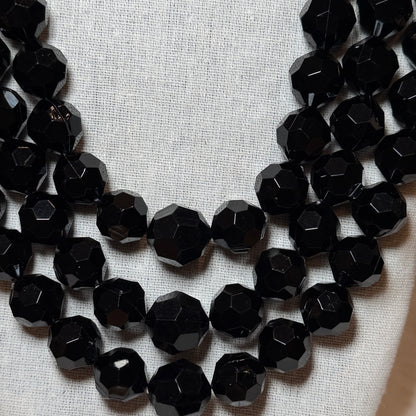 Collar Sfaccetta – Nero tres filas