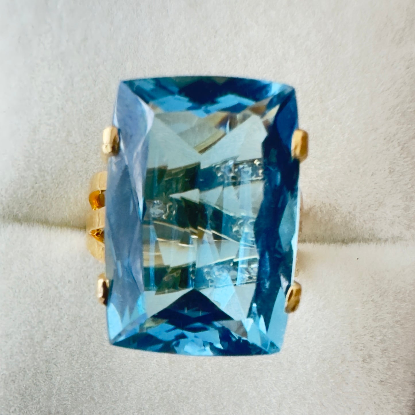 Anillo Vermeil Transparenza con Blue Topaz | Oro 18k sobre Plata 925