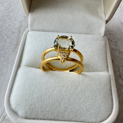 Anillo Pendulum Collection con Prazolita | Vermeil Oro 18k sobre Plata 925